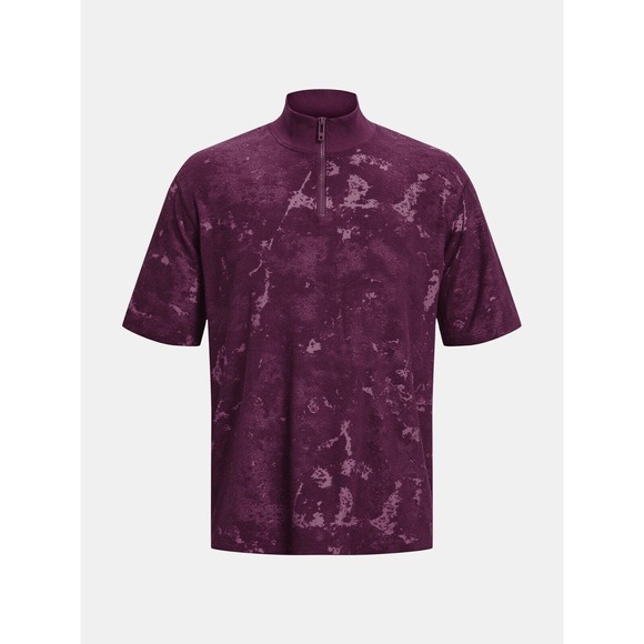 NWT Under Armour Journey Terry‎ 1/4 Zip Men’s Large Purple Maroon Tie Dye $85 - Picture 1 of 9